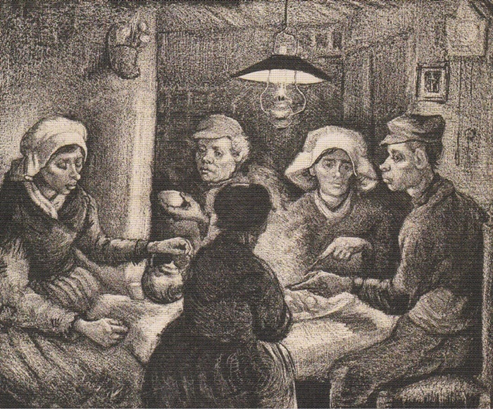 〈ジャガイモを食べる人々〉　1885年　ハーグ美術館蔵